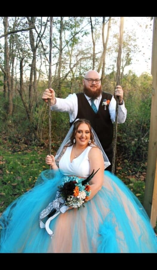 Flowing non-traditional gown